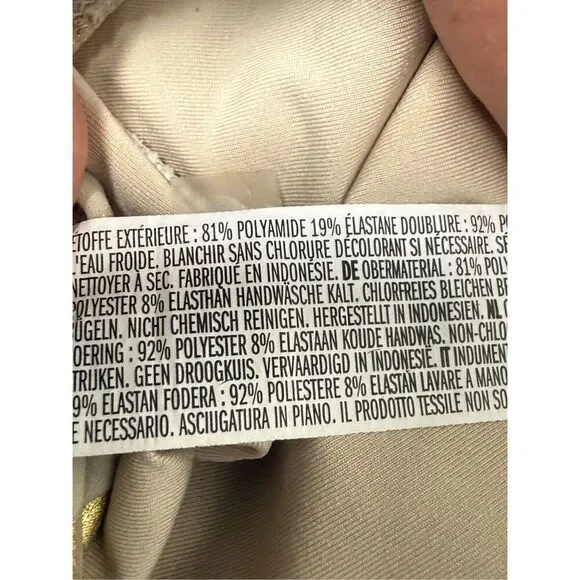 Forever 21 Gold Zebra One Piece Swimsuit Open Middle High Cut Bottom Size XL - Picture 13 of 14